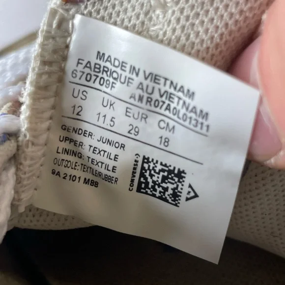 Converse Chuck Taylor All Star Ox toddlers' Shoes White-Black-White SIZE 12 - Picture 6 of 7